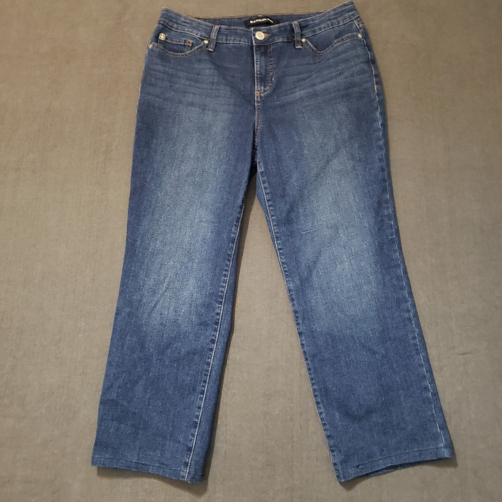Bandolino Mandie Jeans Womens 10PS Blue Straight‎ Leg Petite Short Stretch